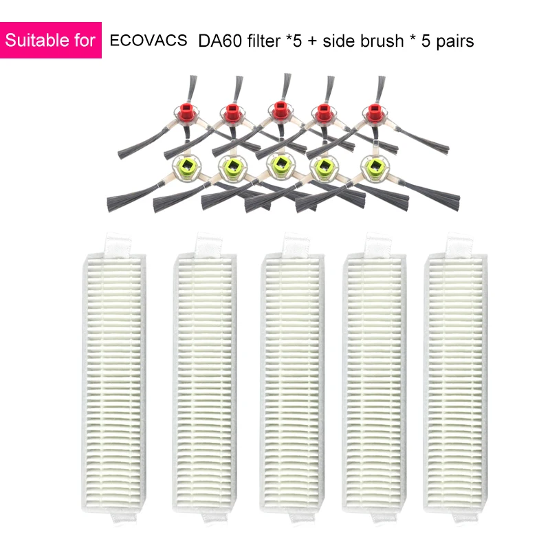 Лучшие продажи фильтр щетки аксессуары комплект совместимый Для Ecovacs Deebot Slim Da60 робот пылесос