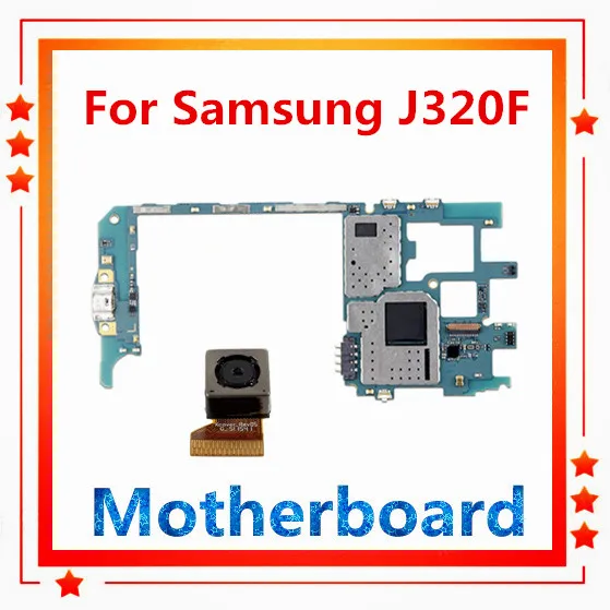 Разблокирован для samsung Galaxy J3 материнская плата J320Y, J320F(один/dual SIM) тестирование материнской платы Android Заменить задняя камера