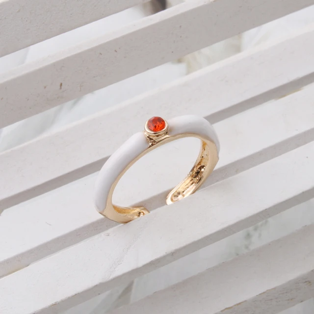 NeeFuWoFu Y2K Multicolor Enamel Dripping Oil Open Ring For Women, Adjustable  Gold Plated Chunky Finger Rings Party Jewelry Maroon