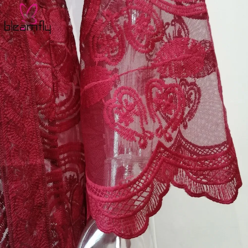 Осень Лето Женское кружевное длинное кимоно с длинным рукавом Boho Кардиган Blusas Верхняя одежда Повседневная Свободная Солнцезащитная блузка рубашка Топы