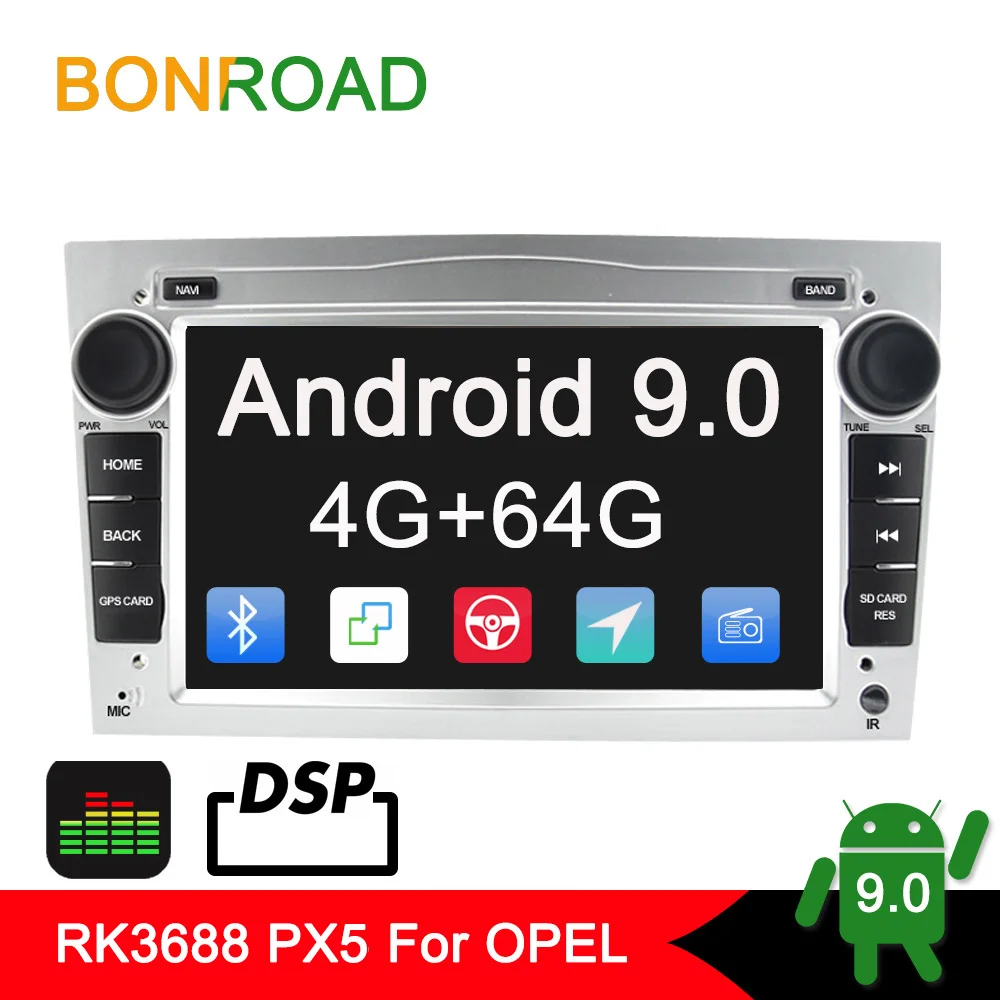 Perfect Bonroad Android 9.0 2 DIN Car GPS Navigation Multimedia Player For Opel Astra Vectra Antara Zafira Corsa  Video Audio Player 0
