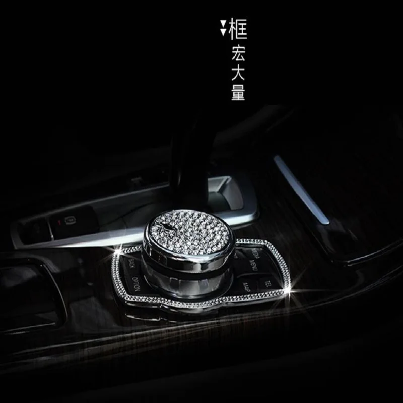 Алмазный интерьер автомобиля мультимедиа декоративная рамка для кнопки круг для BMW 3/4/5 серии x1x3 x4 x5 x6 стайлинга автомобилей наклейки