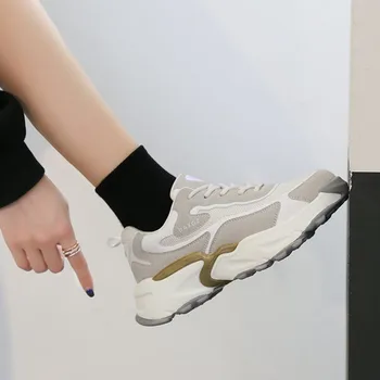 

Women Platform Sneakers Chunky Fashion Woman Vulcanized Shoes ladies Casual Shoes Tenis Female Comfortable 2020 INS Designers