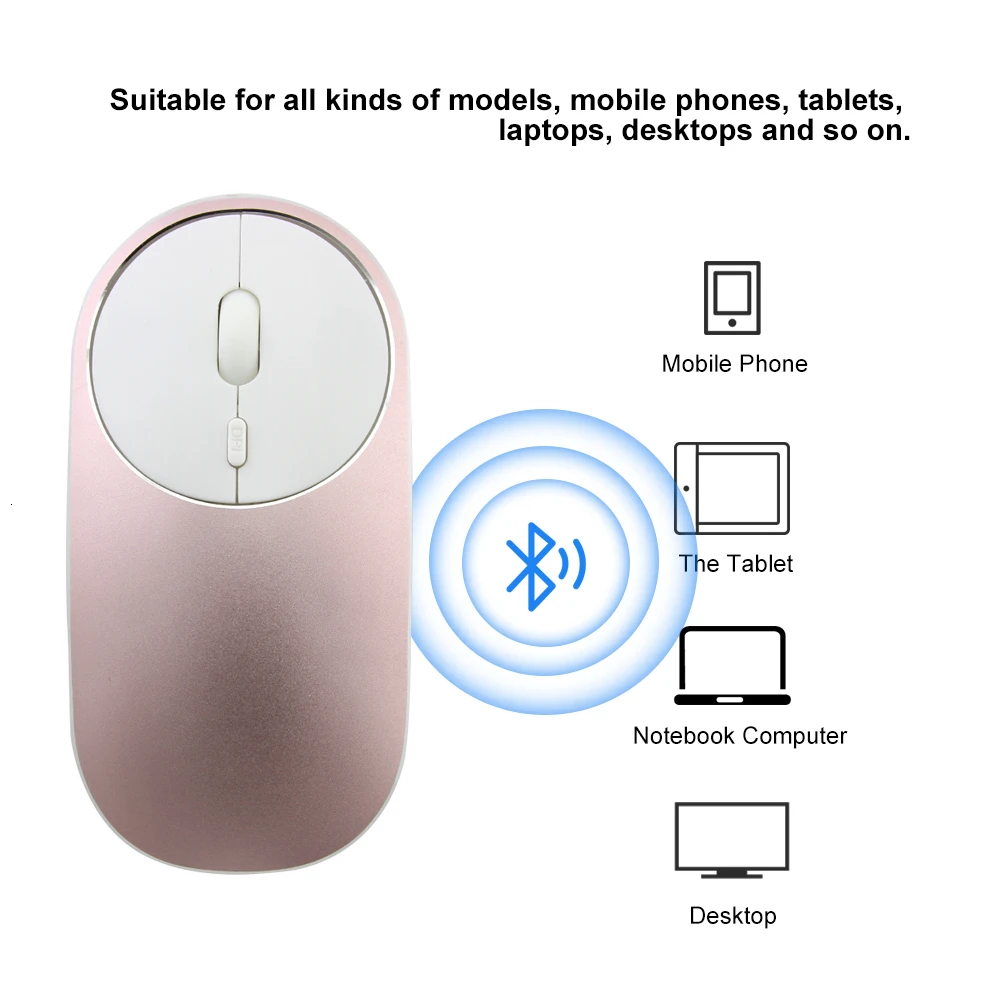 Беспроводная мышь CHYI Bluetooth 4 0 + 2 ГГц перезаряжаемая Бесшумная из алюминиевого