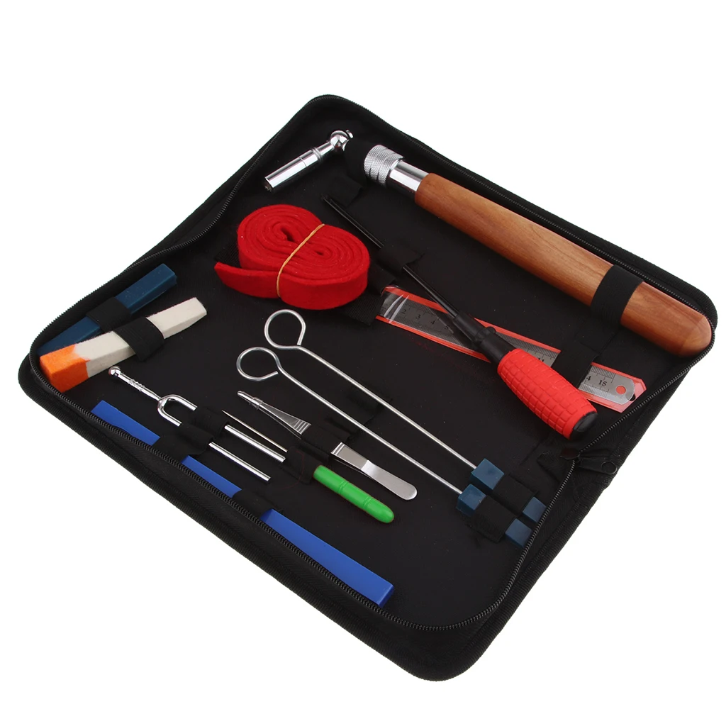 

Portable Piano Tuner Kit Piano Tuning Wedges with Handles Mute Wrench (13 Items)