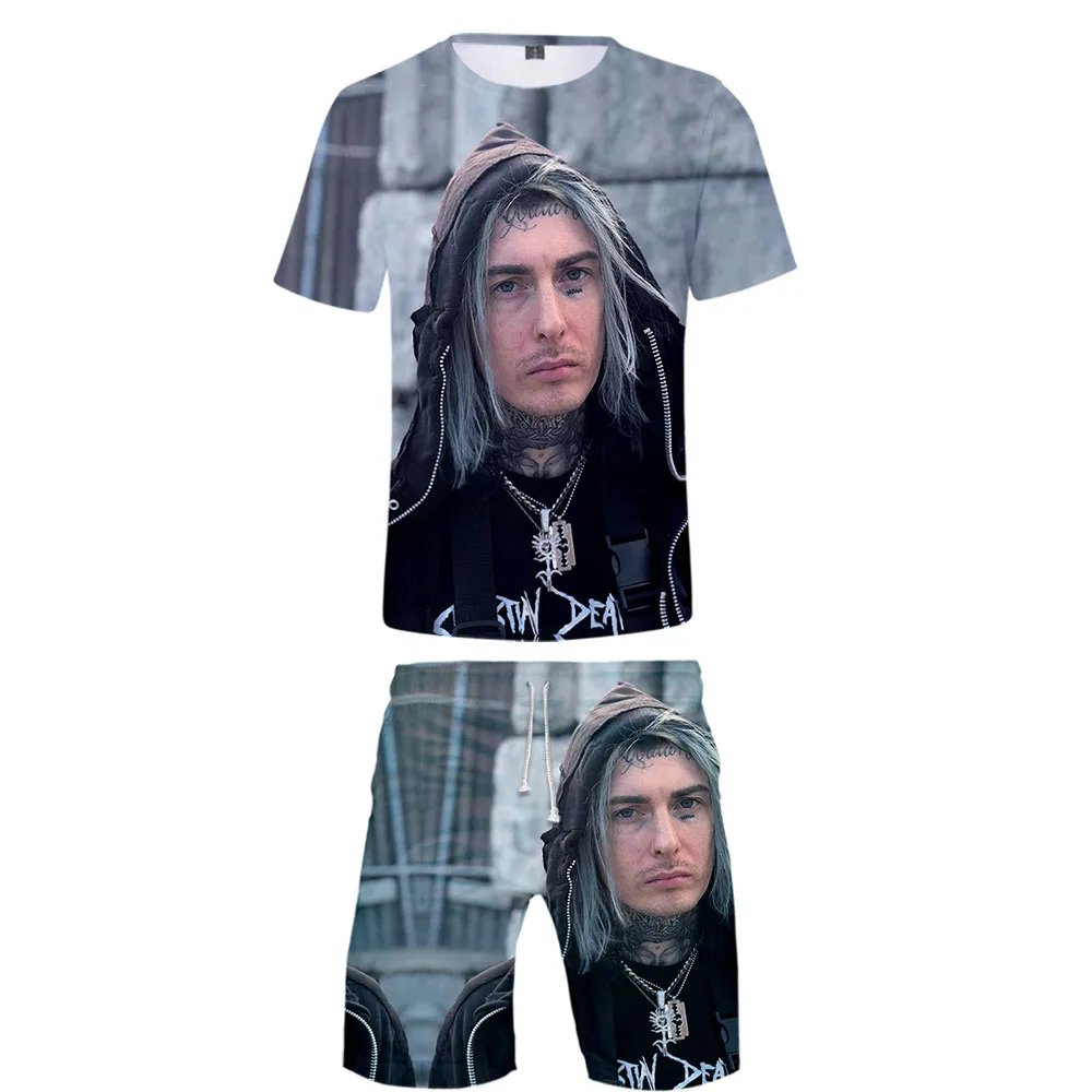 Ghostemane комплект из двух предметов футболка и шорты Harajuku Мужская футболка Ghostemane уличная harajuku короткий рукав размера плюс