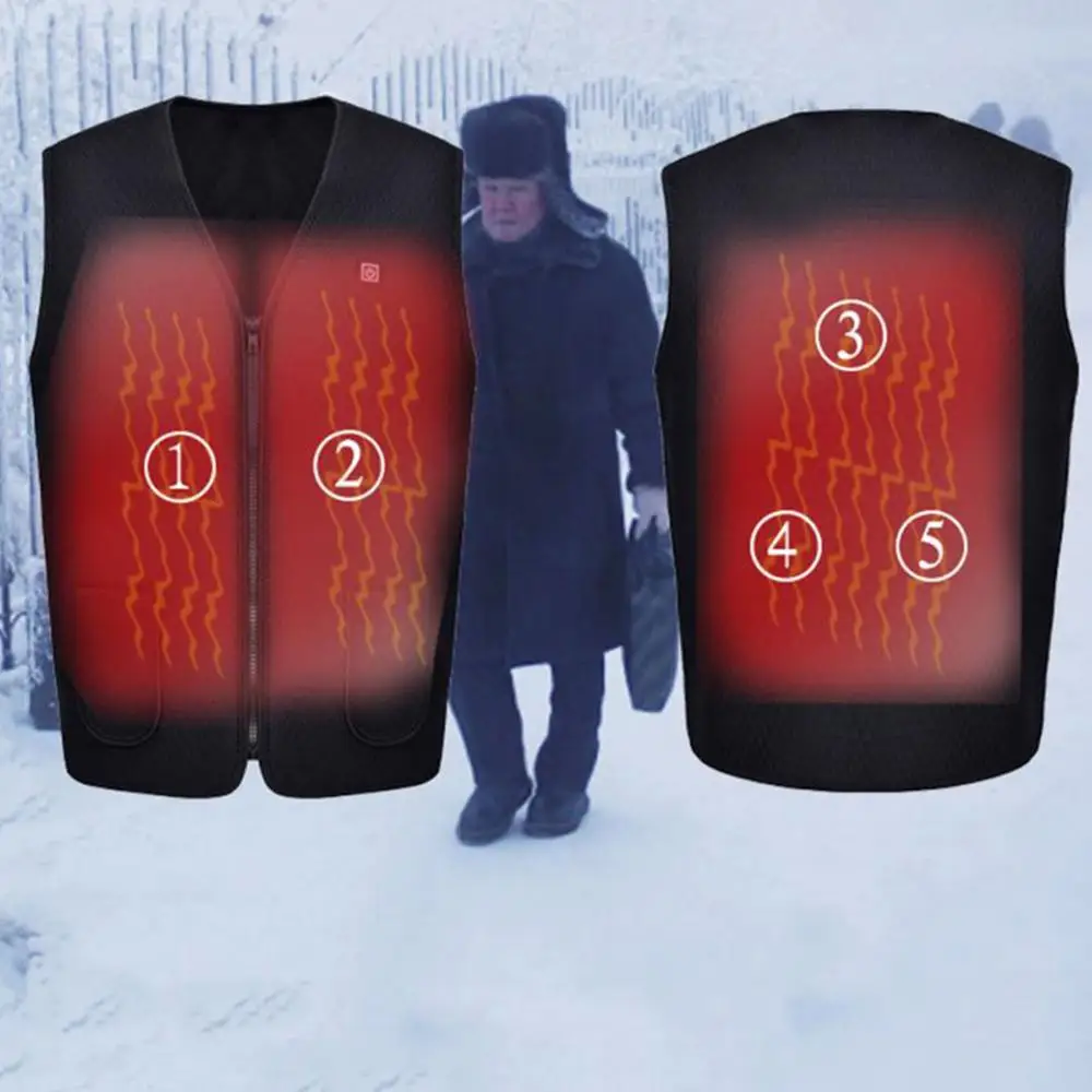 

Men Women Outdoor USB Infrared Heating Vest Jacket Winter Flexible Electric Thermal Waistcoat Fishing Hiking