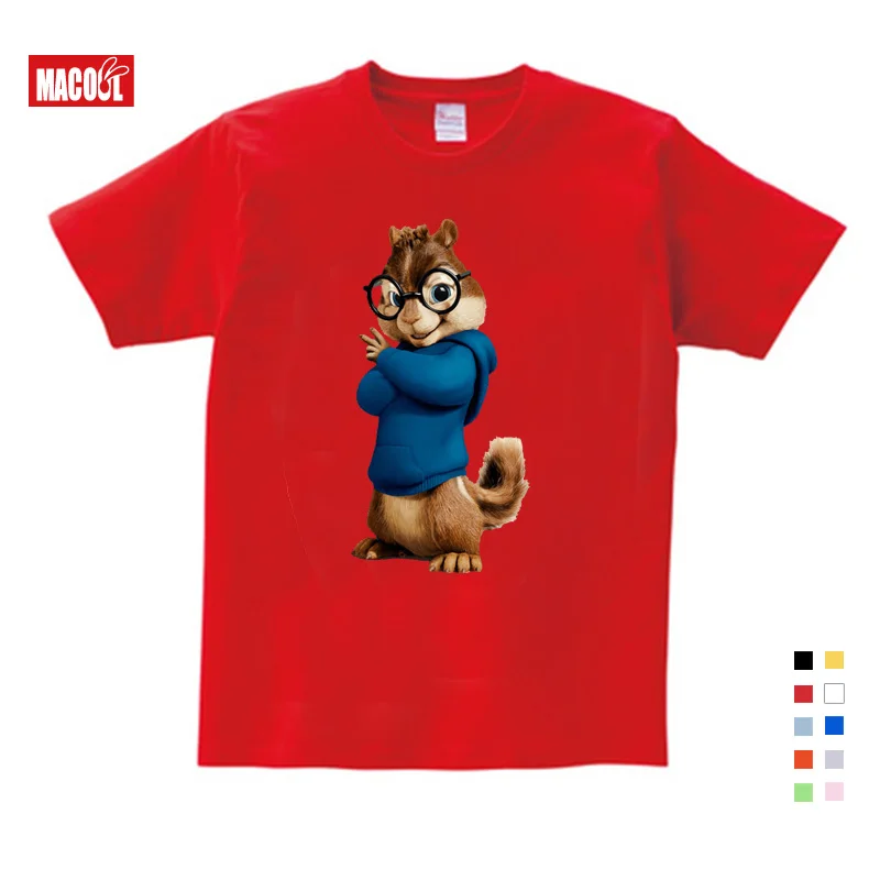 Kids T-shirt Г. Лидер продаж, толстовки с капюшоном Новые Модные топы для мальчиков и девочек с изображением Саймона и спандука, костюм детские толстовки и свитеры с Элвином - Цвет: Kids T-shirt