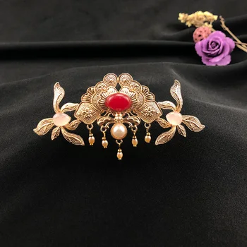 

Classical Handmade long Tassel Step shake Hair crown Headdress Hair stick Accessories Pearl Headwear Hanfu Hair Ornament Cosplay