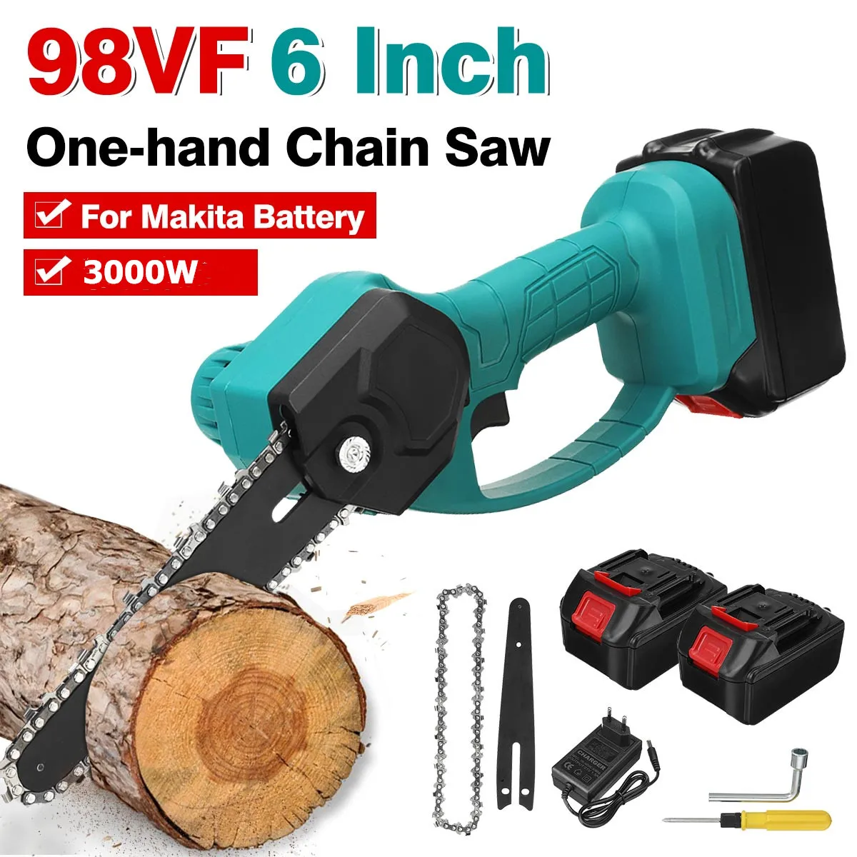 3000W 98VF 6 Inch Mini Electric Saw Chainsaw Garden Tree Logging Woodworking Tools Wood Cutters For Makiita 18V Battery | Инструменты