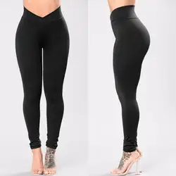 Леггинсы женские черные леггинсы компрессионные брюки для фитнеса базовый слой сплошной Лидер продаж повседневные брюки с высокой талией