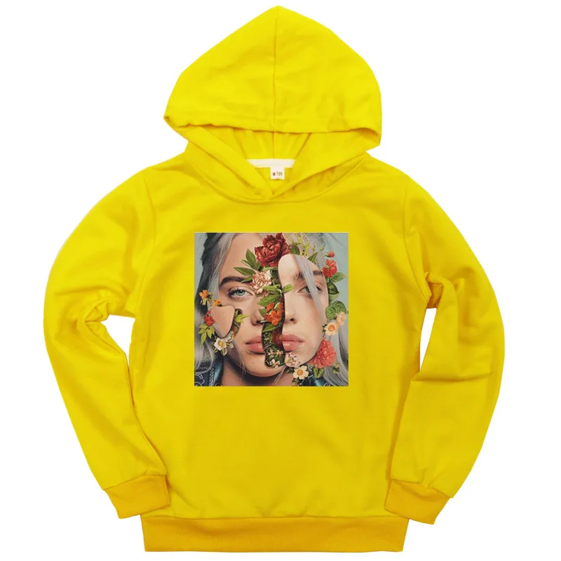 Billie Eilish/Детская толстовка с капюшоном с принтом «Bad Guy»; сезон осень; детские толстовки в стиле хип-хоп; Однотонный свитер для мальчиков; г.; толстовки - Цвет: style 2 - yellow