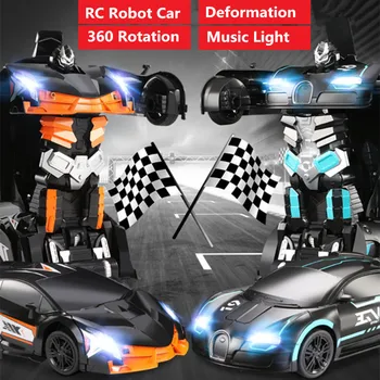 

Gesture Control RC Robot Car Toy Model 360 degree rotation Deformation robot car with music light Gesture Sensing Car kid gifts