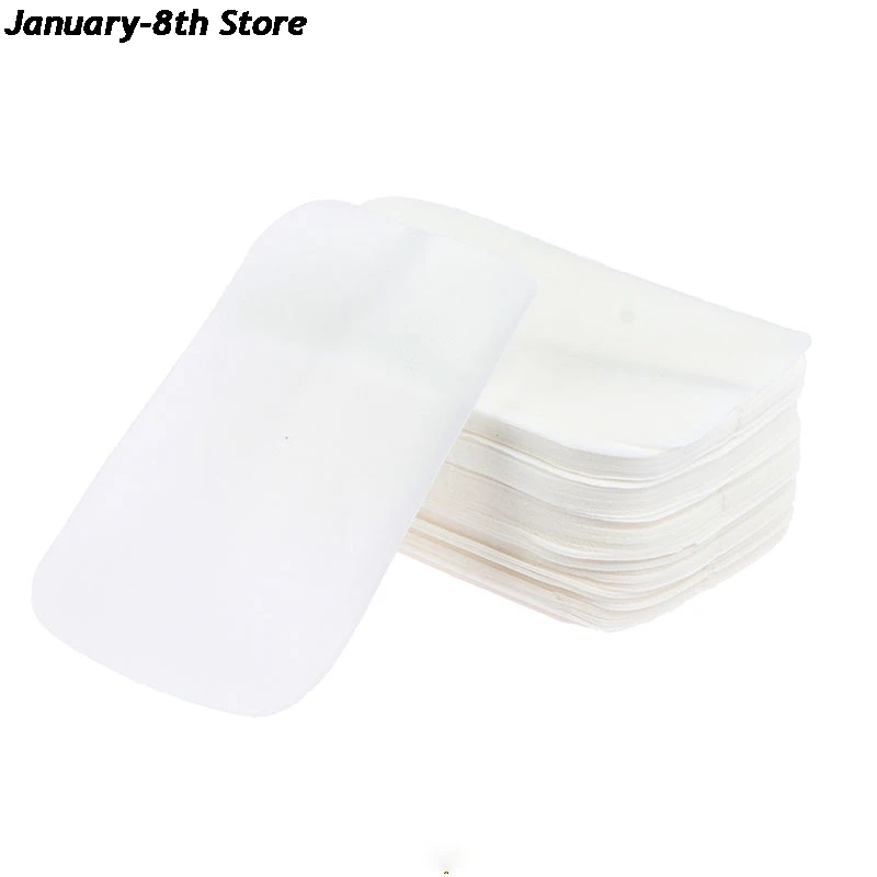 Papel desinfectante para jabón de manos, Mini láminas aromáticas desechables para jabón espumoso, 100 Uds., 5,6x3,6 cm