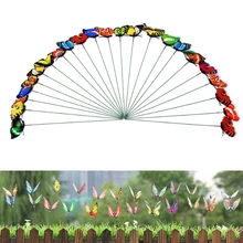 Красивый садовый Декор Бабочка 3D двойной цвет случайный реалистичный 5 шт./лот орнамент для сада креативное украшение для газона искусственный