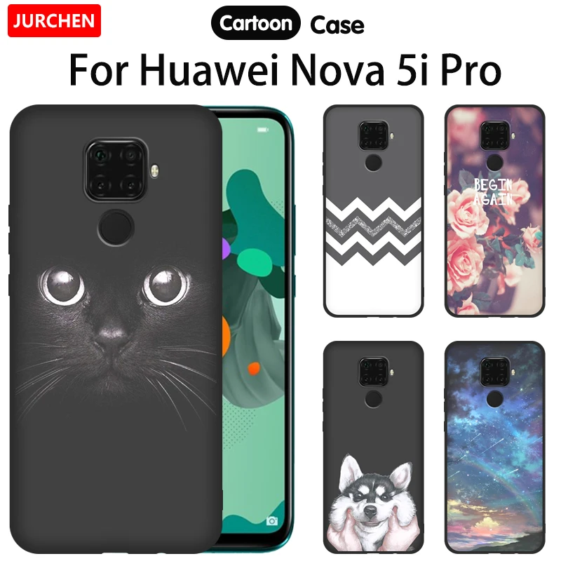 

JURCHEN Soft Silicone Case For Huawei Nova 5i Pro Cases 2019 Cute Cartoon Soft TPU Back Cover For Huawei Mate 30 Lite Cover 6.26