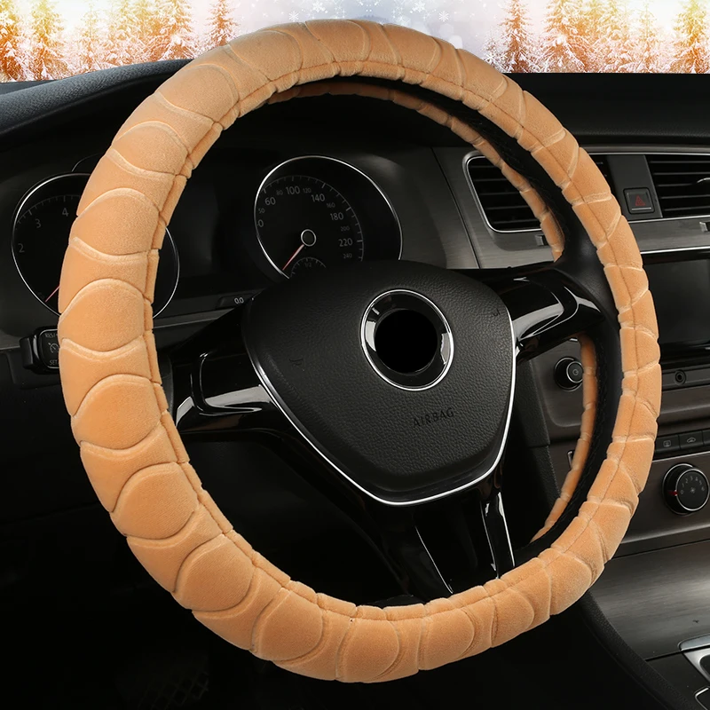 Зимняя плюшевая крышка рулевого колеса для Polo sedan Golf 3 4 5 6 7 Jetta Passat Touran Touareg Phaeton Scirocco автомобильные аксессуары