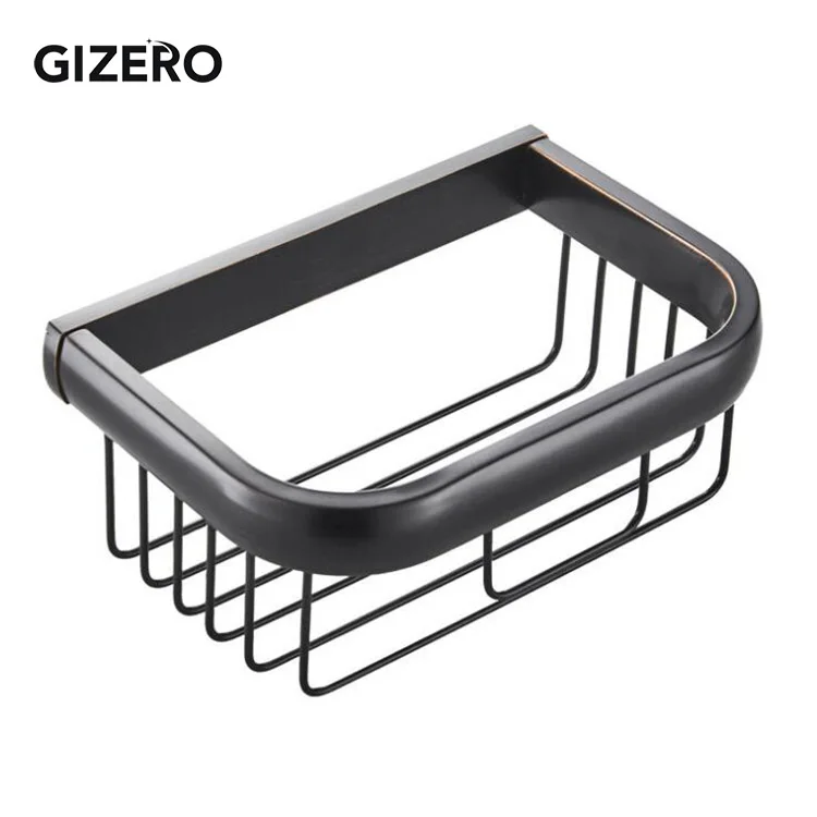 Black Bronze GIZERO аксессуар для ванной комнаты медный латунный держатель для бумаги Настенный хром/черный/Античная корзина полка для душа шампунь для хранения ZR2531 - Цвет: Black Bronze