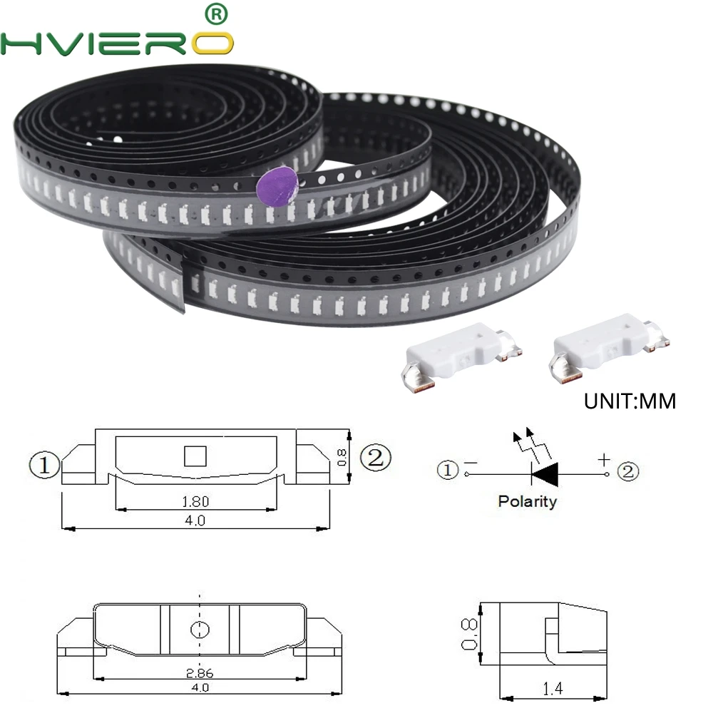 100pcs 335i Вид сбоку белый красный зеленый синий свет SMD светодиод 1800 MCD светодиодная