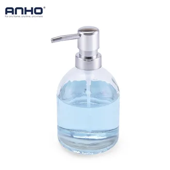 

Hand Soap Dispenser Bottle with Metal Pump For Kitchen Bathroom Sink Liquid Soap Lotion Dispenser 14oz Glass Bottle ABS Head