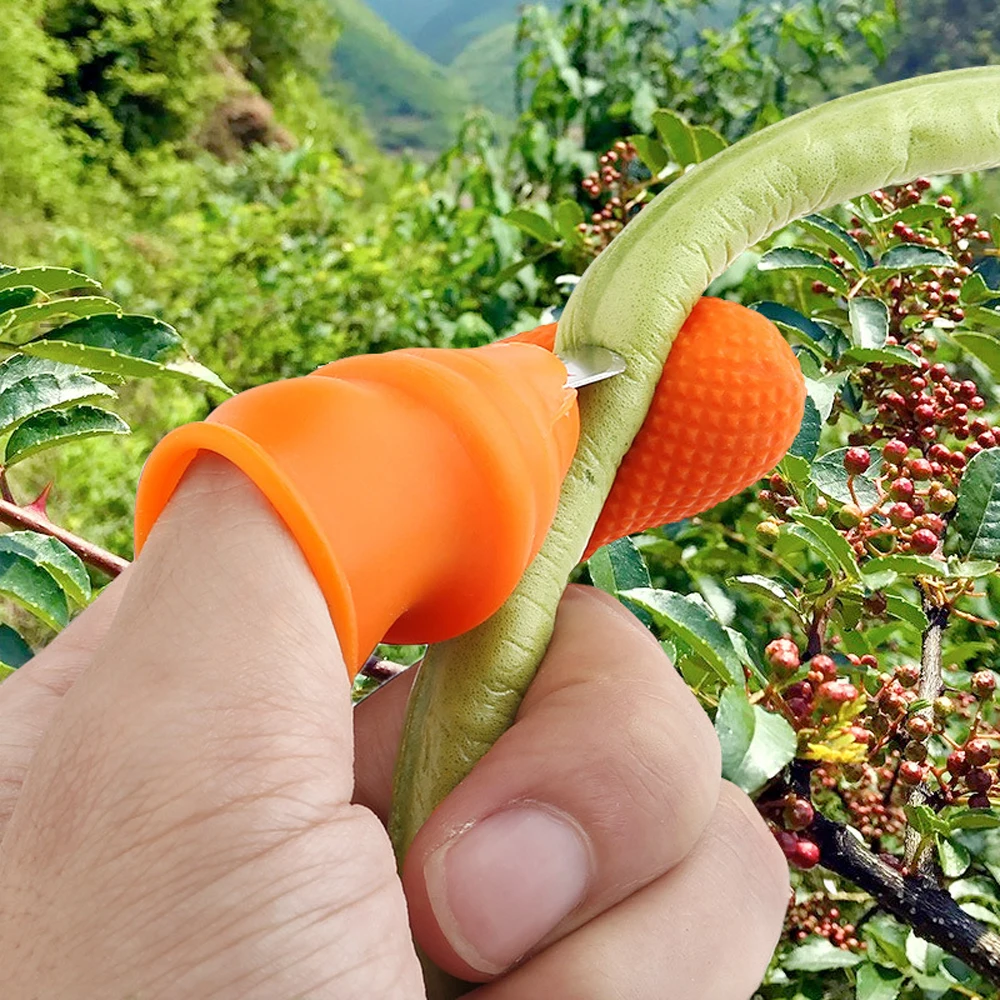 Silicone Thumb Knife Finger Protector, Vegetable Harvesting Plant Kit, Garden Greenhouse, Kitchen Glove Accessories