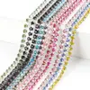 1M Sewing Crystal Rhinestone Chain SS6 SS8 SS10 SS12 Black/Silver Base Claw Gule on Rhinestone Trim Chain DIY Craft Accessories ► Photo 1/6