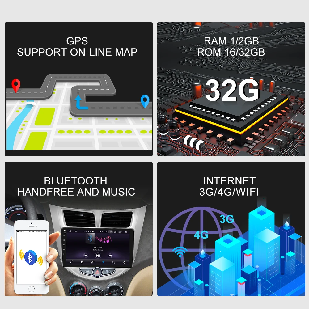  ISUDAR Car Radio For Hyundai/Solaris/Verna/Accent 2 din Android 9 Autoradio Multimedia GPS RAM 2GB 