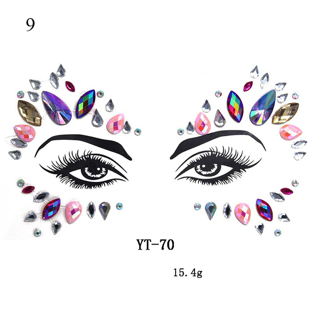 Crystal Tattoo Sticker Drill Stickers Eyes Sticker Party Face Stickers Face Decoration Diamond Masquerade Temporary Tattoo