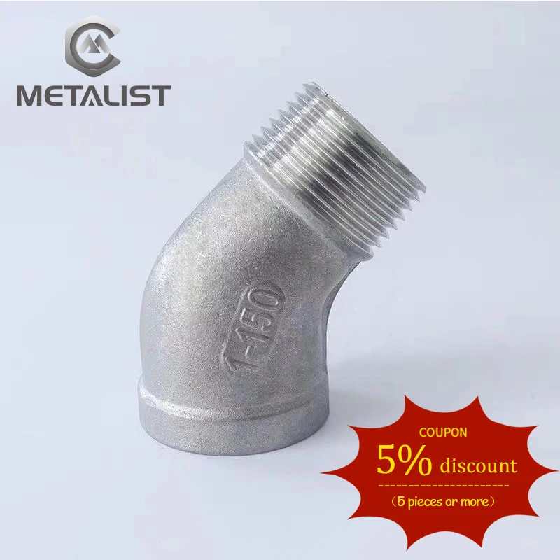 METALIST BSP 3/4&quotDN20 Female*3/4&quotDN20 Male Thread 45 Degree Elbow SUS304 Pipe Fitting Connector/Adapter For Water Oil Air |