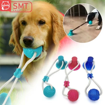 

Smartpet Pet Toys Suction Cup Rubber Dog Chew Toys Pet Bite Ball Toy Tooth Cleaning Chewing Toys Puppy Pet Toy Tug Rope Toy