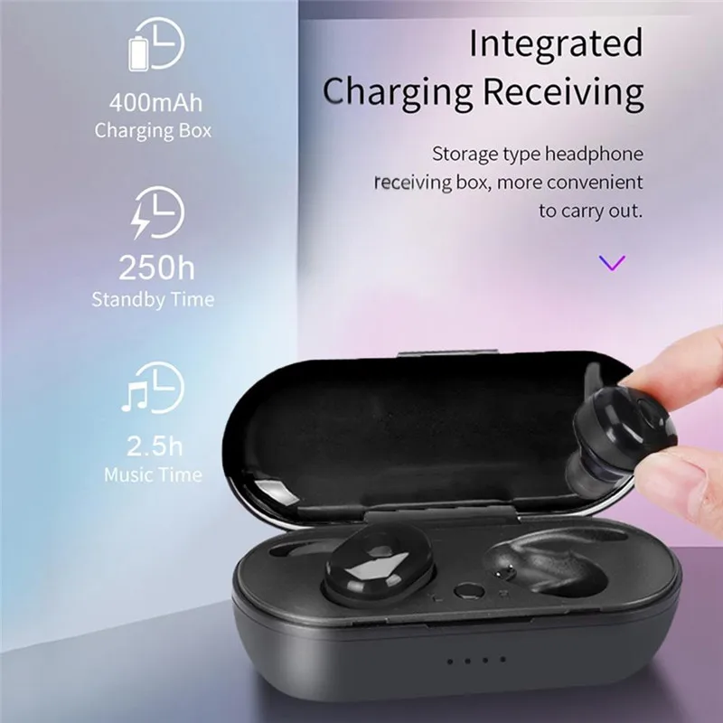 TWS Bluetooth Earphone Mini Wireless Headphone Earbuds Sport Bluetooth Headset with Charging Box Mic For Smart Phone