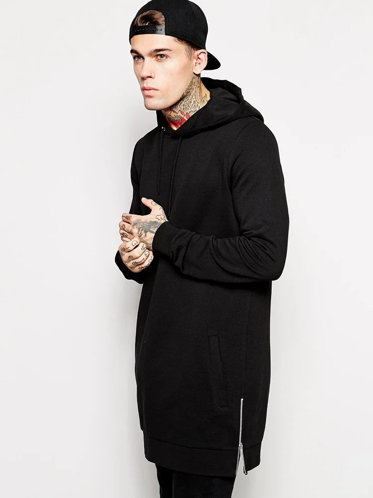

Men's Clothing Long Sleeve Extra Long Thin Fleece Hoodie Side Zipper Men's Sports Sports Hoodie Pullover Fashion Hoodie Men