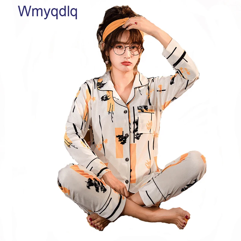 

Wmyqdlq 2020 New Autumn Ladies Pajamas Gold Velvet Cardigan Lapel Home Wear Pyjamas Two-Piece Casual Suit Female Pijamas Set