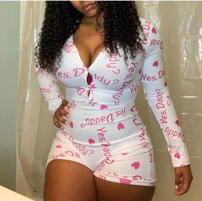 

2020 new Letter print romper women sexy bodysuit jumpsuit Long sleeve rompers Backless one piece tops jumpsuits woman shorts