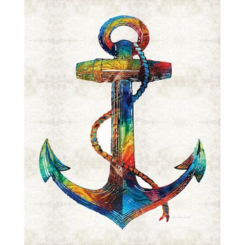 

DIY Painting By Numbers Colored Anchor Kit Oil Picture By Numbers Abstract Wall Art Painting on Canvas Home Decoration Gift