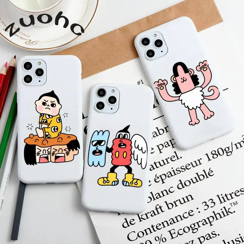 

fashion Cartoons Phone Case white Color for iPhone 11 Pro Max XR X XS Soft Luxury Case for iPhone 6 7 8 Plus Cover