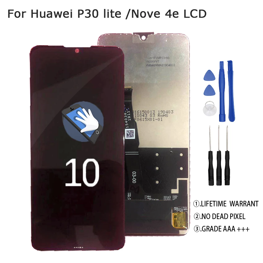 

Original For Huawei P30 Lite LCD Display touch screen Digitizer Assembly For Huawei Nova 4e MAR-LX1 LX2 AL01 Screen LCD Displa
