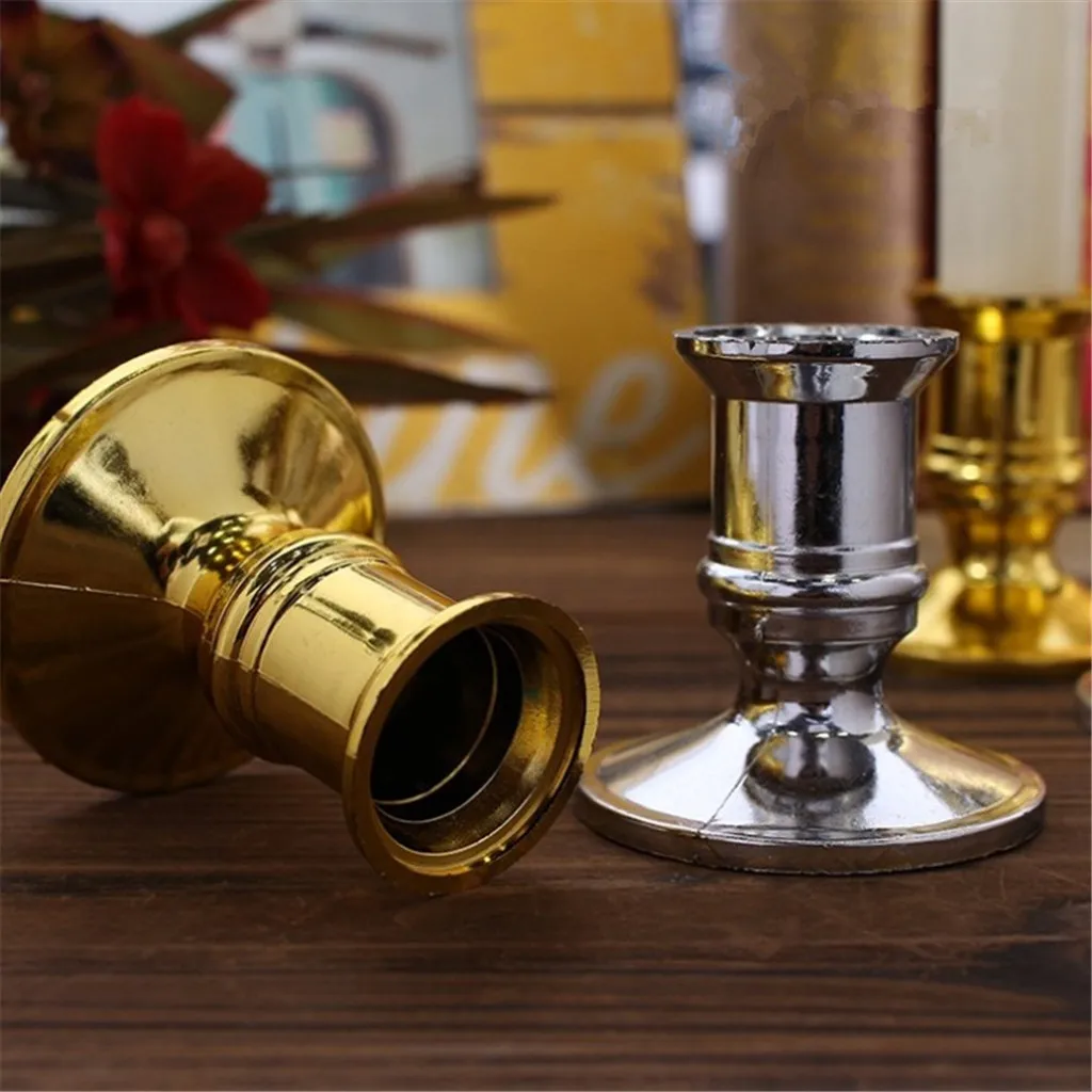 2pcs Plastic Tapered Pillar Candle Base Holder Pedestal