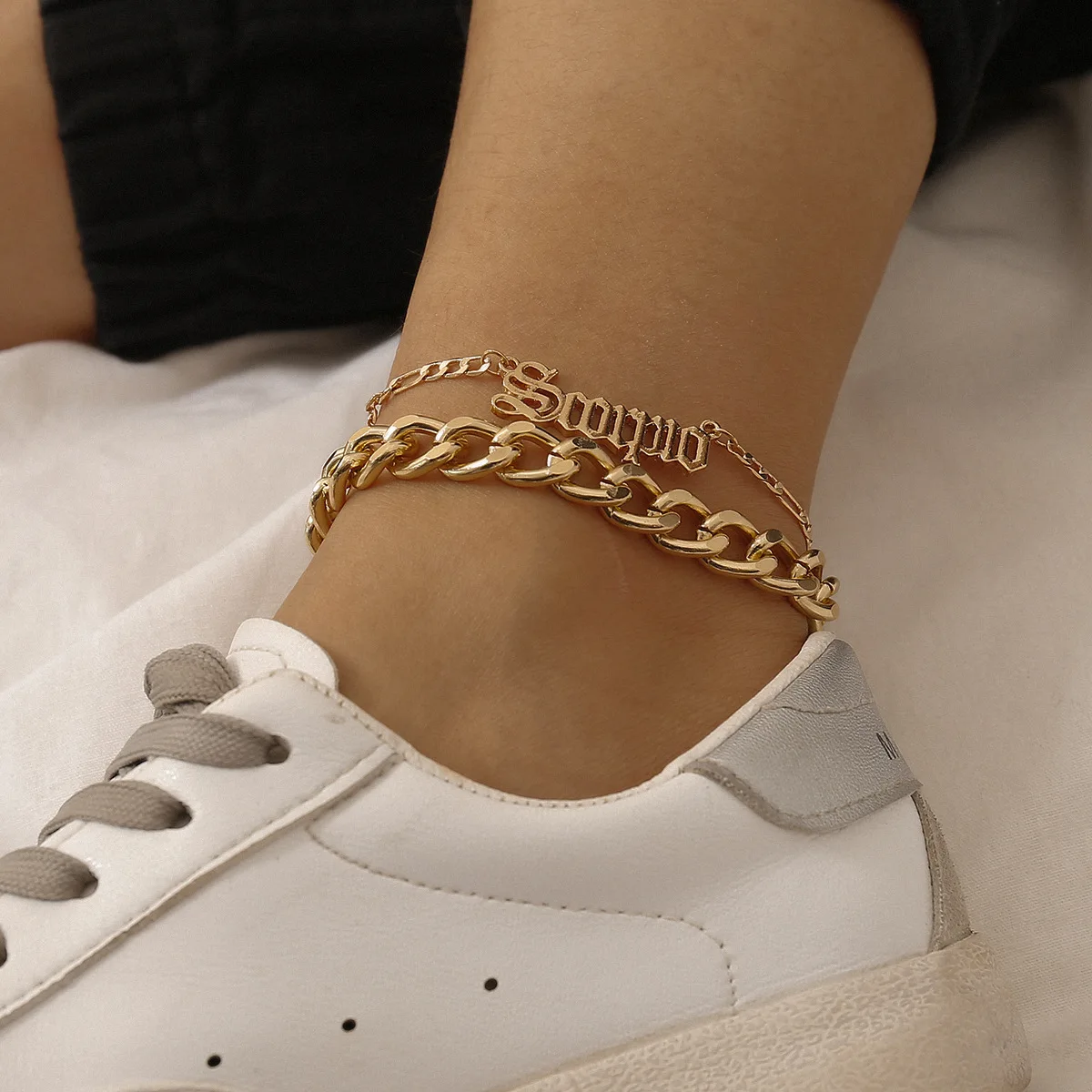 Meetvii New Women's Punk Letter Beach Style Anklet Adjustable Anklet Chains on Foot Barefoot Sandals Jewelry Meetvii New Women's Punk Letter Beach Style Anklet Adjustable Anklet Chains on Foot Barefoot Sandals Jewelry