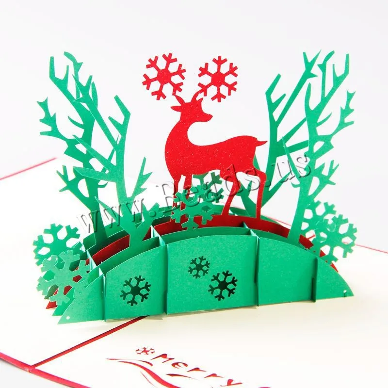 3d Рождественские открытки открывающиеся открытки Navidad украшение Natal Noel подарок ручной работы поздравительная открытка с конвертом в форме оленя Рождественский подарок
