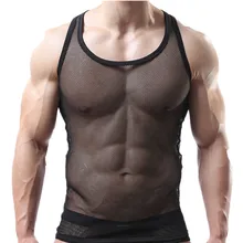 YUFEIDA, сексуальные мужские майки, Мужская одежда, жилет, прозрачный сетчатый жилет без рукавов, топы, одежда для спортзала, фитнеса, мужские майки, топы на каждый день