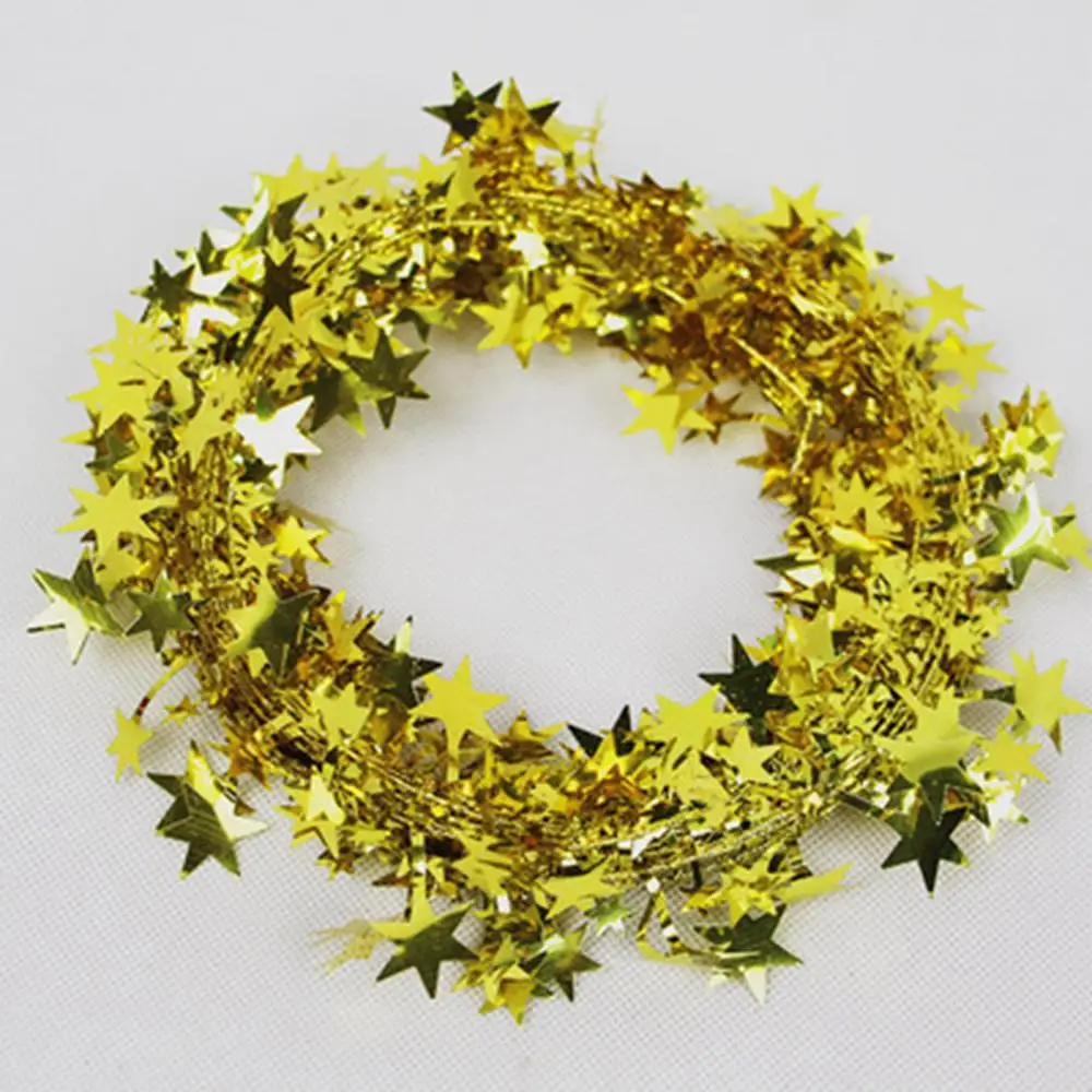 Christmas Decorations Supplies Star Strips 7.5 m Wire Stars Pull Flower Five-Pointed Ribbon Banner Hanging Accessories | Дом и сад