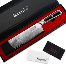 SUNNECKO Премиум 7 ''Кливер ножи дамаск Сталь Кухня ножи японский VG10 Core лезвие резака G10 ручка Sharp Пособия по кулинарии инструмент
