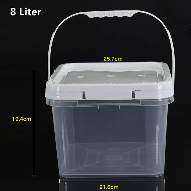 8L Food storage bucket with lid food grade empty plastic container for Ice  cream animal feed home storage pail