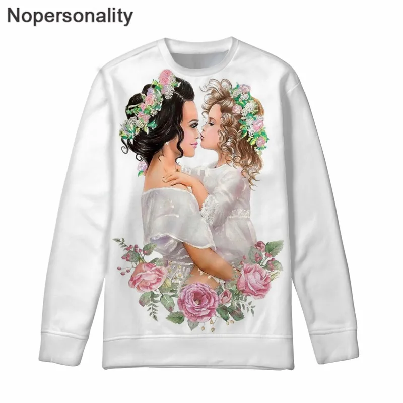 Nopersonality Толстовка розовый мультфильм супер мама полная печать Толстовка Повседневная Женская с длинным рукавом пуловер Женский О-образным вырезом Топы Одежда - Цвет: LH1159Z73