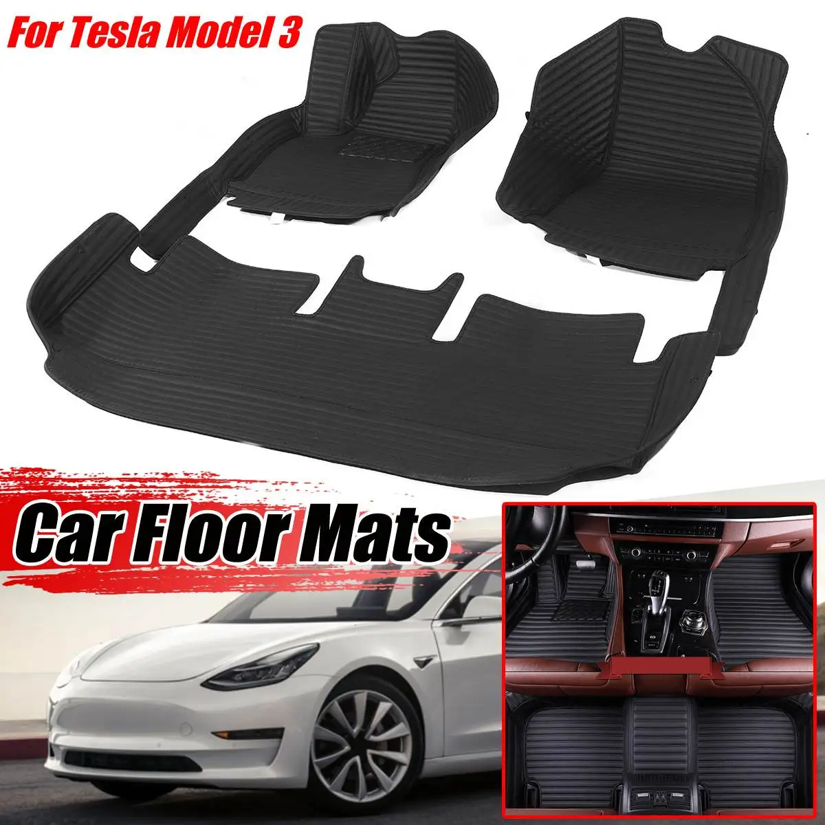 

Car Floor Mats Anti-slip Floor Carpet Right Hand Drive for Tesla Model 3 Model car pad All-Weather Mats Liner Waterproof