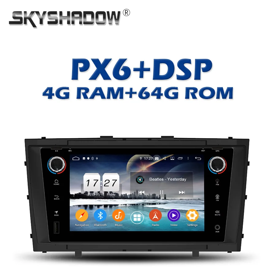 PX6 ips DSP Android 9,0 4 Гб+ 64 Гб автомобильный DVD плеер Wifi радио RDS GPS Google Map Bluetooth 4,2 для Toyota Avensis T27 2009-2013
