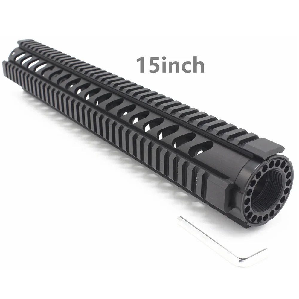 1" дюймовый тяжелый Quad Rail Handguard Picatinny Mount system Fit. 223/5. 56 M16_ черный/красный/коричневый - Цвет: 15inch Black