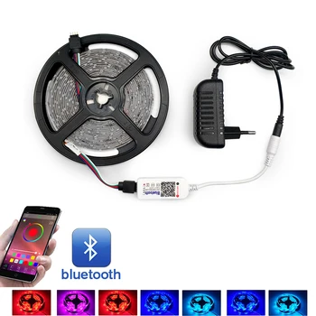 

RGB SMD 5050 LED Strip Light Waterproof RGB Led Tape Flexible Light Strip Bluetooth control of mobile phone 12V Power Supply