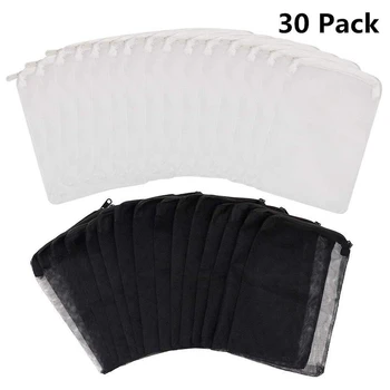 

Practical 30 Pack Aquarium Mesh Media Filter Bags High Flow Mesh Bag Reusable Net Bags With Plastic Zipper for Fish Tank Bio Bal